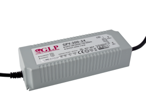 LED power supply GLP GPV series 24V/8,3A, CV, non-PFC, IP67 plastic case